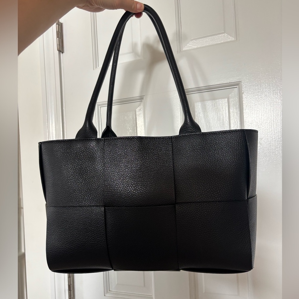 Black leather bag